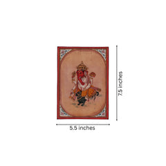 Exquisite Miniature Painting of Lord Ganesha on His Vahana