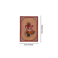 Exquisite Miniature Painting of Lord Ganesha on His Vahana Paintings