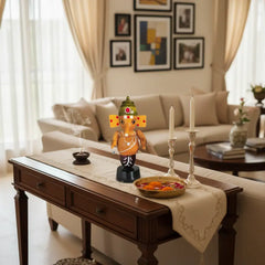 Handcrafted Wooden Ganesha Idol - Traditional Indian Home Decor Etikoppaka Lacquerware