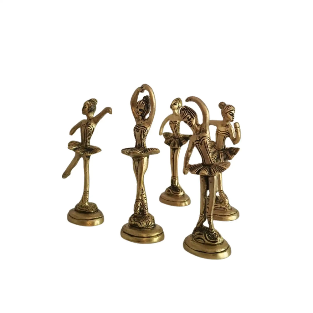 Brass Ballerina Figurines – Handcrafted Dancing Girl Statues for Home Décor Brass Ware