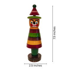 Etikoppaka 'Joker' Stacking Toy - Traditional Handcrafted Wooden Number Art