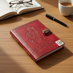 Handcrafted Leather Journal Diary - Perfect for Gifting Wood Decorative