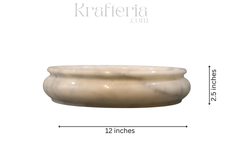 White Marble Urli Bowl – Perfect for Festive Décor and Pooja Setup