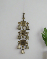 Decorative Brass Shubh Labh Bell Wall Hanging for Spiritual Spaces