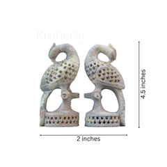 Peacock Pair with Fine Jali Carving – Ethnic Indian Handicraft Figurines