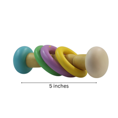 Eco-friendly baby rattle with non-toxic colour coating