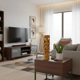 Hand-Carved Wooden Goddess Parvathi Statue – Standing on Lotus Wooden Decorative