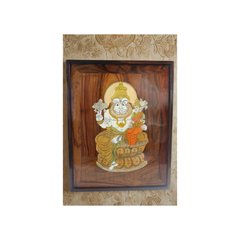 Rosewood Inlay of Lord Lakshmi Narasimha Swamy – Handcrafted Devotional Art