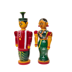 Etikoppaka Wooden Couple – South Indian Marriage Ceremony Folk Art