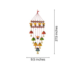 Vibrant Rajasthani Ganesh and Bell Wind Chime Wall Hanging wall decor