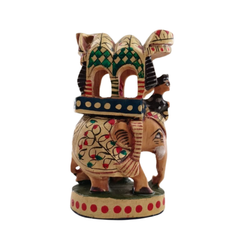 Handprinted Ambari Elephant | Decorative Miniature Figurine