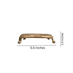 Square Brass Puja Pedestal with Filigree Design Brass Ware