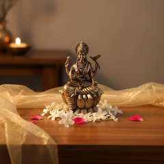 Divine Goddess Lakshmi Brass Idol – Epitome of Prosperity and Grace