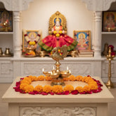 Brass Pancha Mukhi Peacock Diya - Five-Wick Traditional Oil Lamp Brass Ware