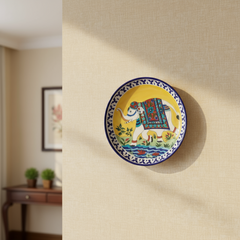 Hand-Painted White Indian Elephant Decorative Wall Plate