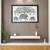 Gond Elephant Family Painting - Indian Folk Art