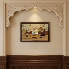 Pottery Pot Making Wooden Inlay Frame – South Indian Handmade Masterpiece Arun