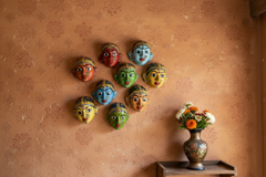 Set of 9 Navarasalu Cheriyal Masks – Nine Expressions Wall Art wall decor