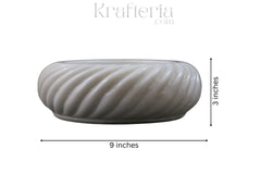 Marble Wave-Edge Urli Bowl – Traditional Floating Flower Bowl