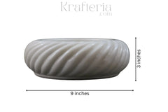 Marble Wave-Edge Urli Bowl – Traditional Floating Flower Bowl Marble Soft Stone