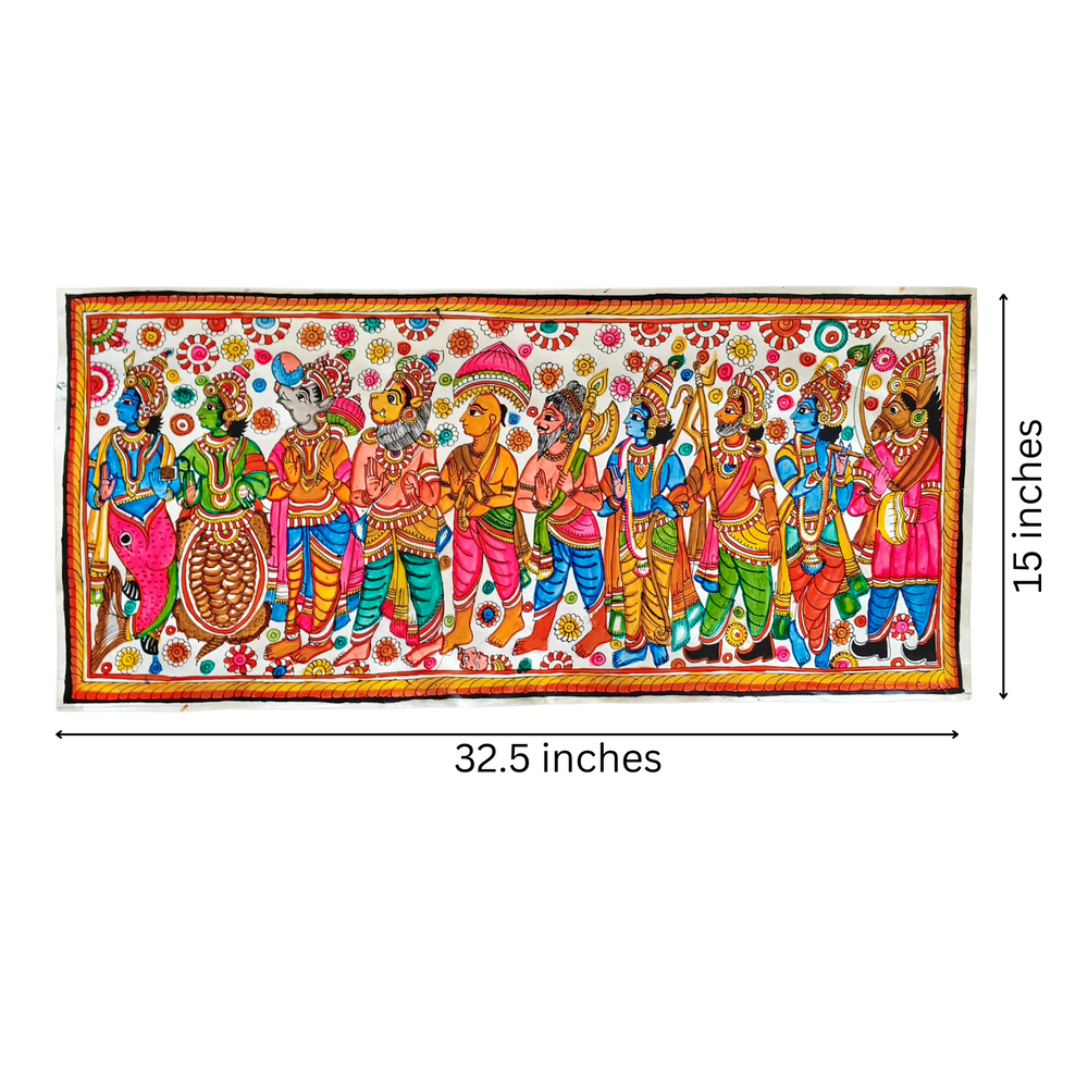 Dashavatara - The Supreme Cycle of Incarnations Leather Paintings