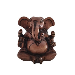 Decorative Wooden Ganesh in Seated Position | Handmade Religious Figurine maruthi handicrafts