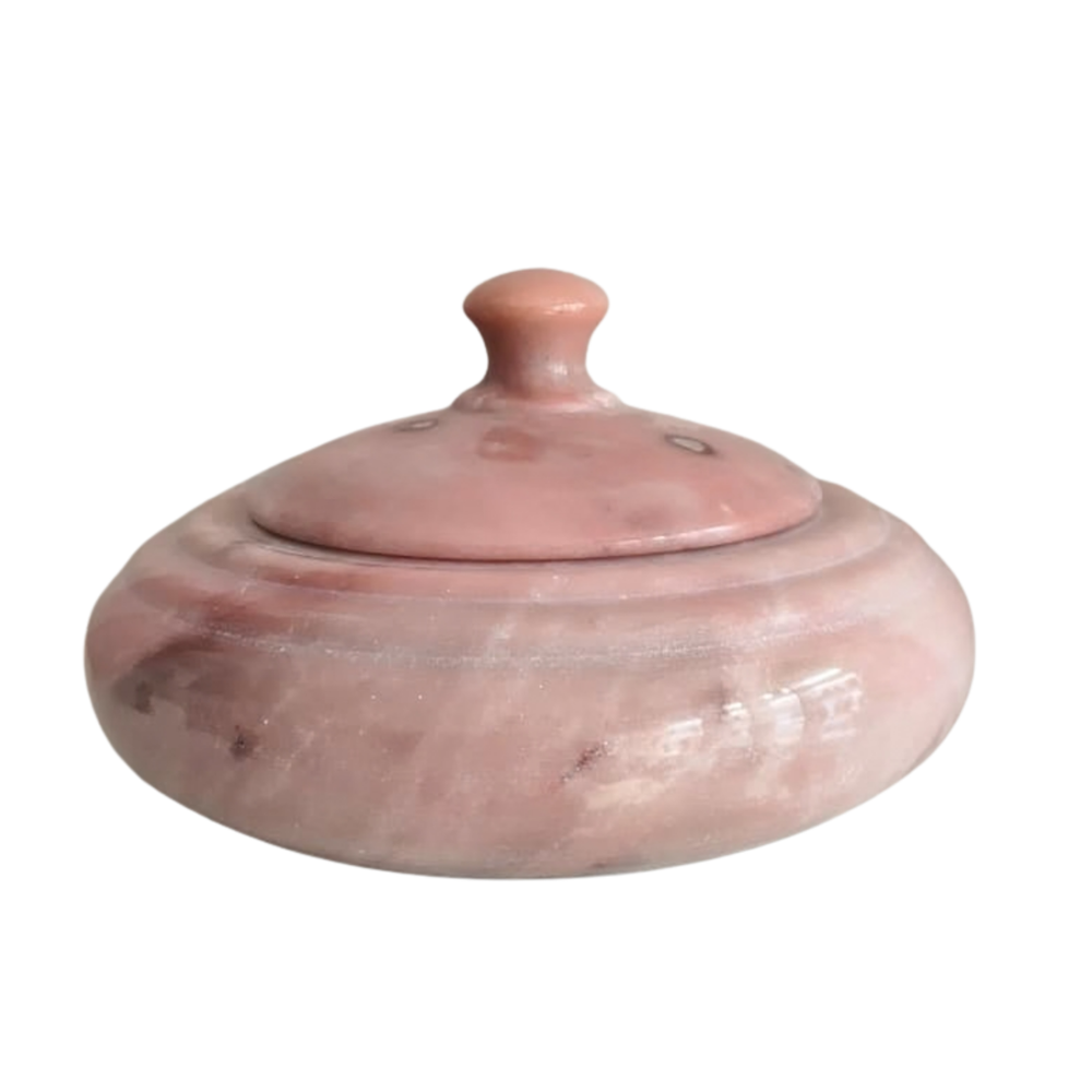 Marble Decorative Storage Jar with Lid – Luxury Stone Pot for Home Décor Marble