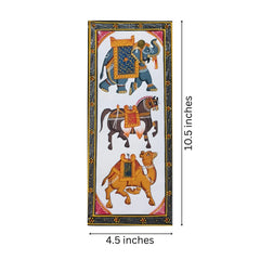 Rajasthani Miniature Panel - Ceremonial Animals Paintings