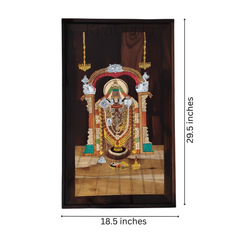 Sacred Rosewood Inlay – Tirupati Balaji Idol with Temple Arch
