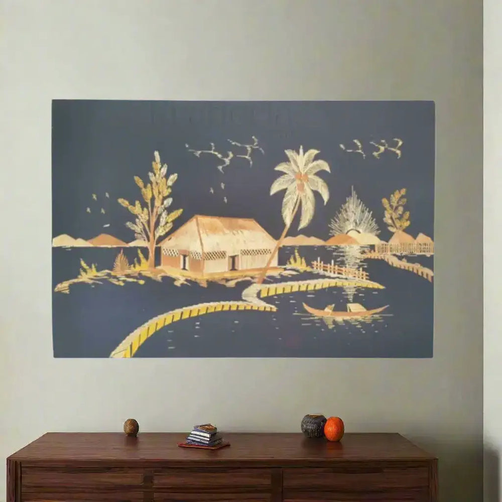 Rice Straw Art - A Glimpse of Rural Life wall decor
