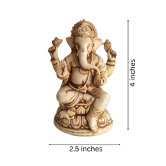 Intricately Carved Ganesha Statue on Lotus Pedestal