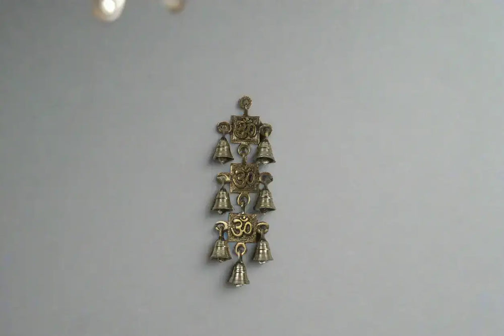 Brass Om Bell Wall Hanging – Perfect for Meditation and Prayer Spaces Brass Ware
