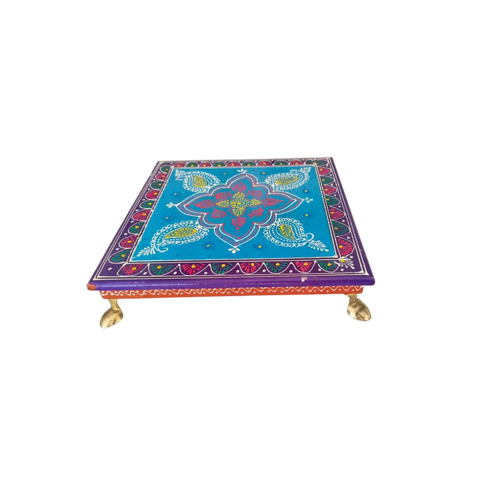 Hand-Painted Wooden Stool | Decorative Handmade Furniture maruthi handicrafts