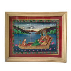 Radha and Krishna's Moonlit Journey Painting Paintings
