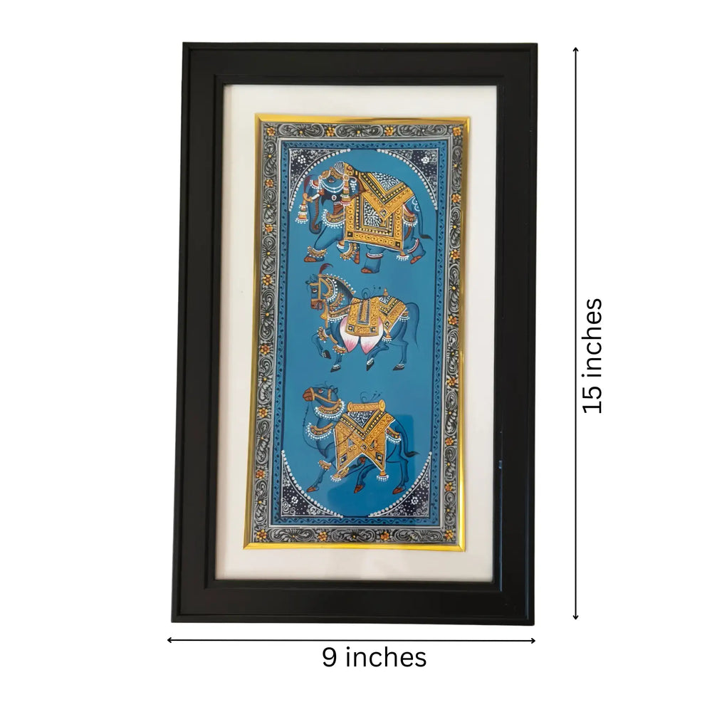 Mughal Style Miniature Art - Royal Procession Painting Paintings