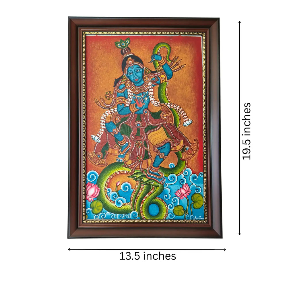 Kaliyamardhanam – Kerala Mural Painting of Krishna Subduing Kaliya Paintings