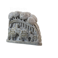 Inlay Jungle Scene – Elephants Beneath Tree, Ethnic Nature Décor