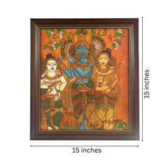 Krishna with Gopikas – Traditional Kerala Mural Art Paintings