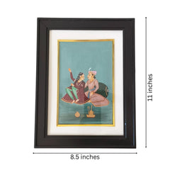 A Royal Couple in Repose - An Indian Miniature Painting Paintings