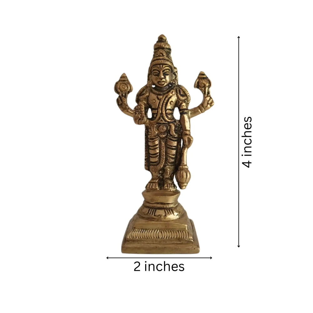 Standing Brass Lord Vishnu Idol Brass Ware