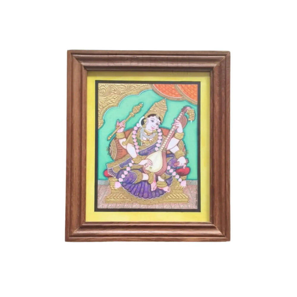Mysore Saraswathi Painting | 22KT Gold Leaf Paintings