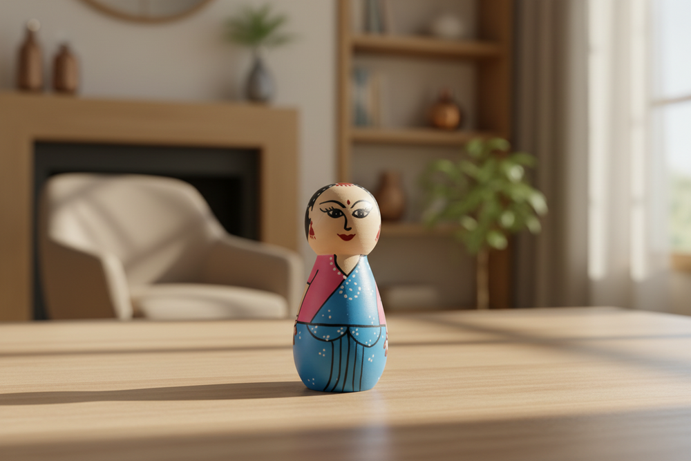 Non toxic painted women peg doll set