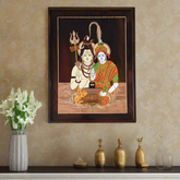 Spiritual Rosewood Artwork – Shiva Parvati Blessing Pose