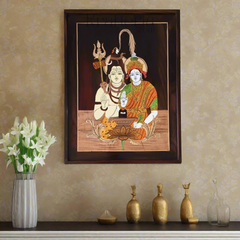 Spiritual Rosewood Artwork – Shiva Parvati Blessing Pose