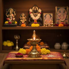 Handcrafted Bronze Bhadra Deepam – Auspicious Temple Lamp