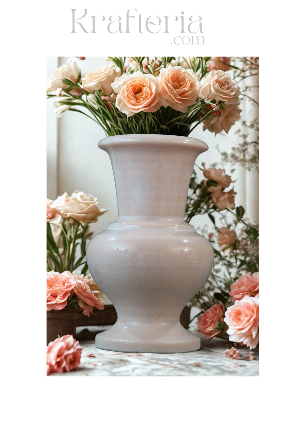 Handcrafted Marble Flower Vase – Elegant Home Decor Jabalpur