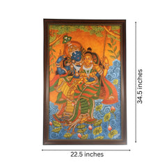 Radha Krishna on Swing –Kerala Mural Art Paintings