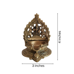 Brass Gaja Lakshmi Diya (Oil Lamp with Elephants)