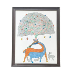 Gond Tree Of Life - A Symphony Of Nature Gond Painting