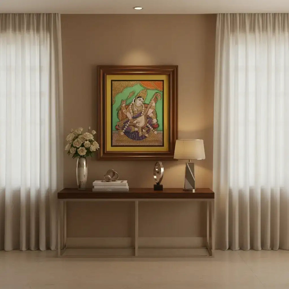 Mysore Saraswathi Painting | 22KT Gold Leaf Paintings